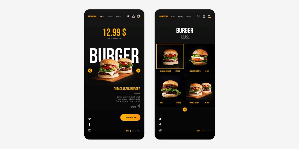 digital menu for restaurant